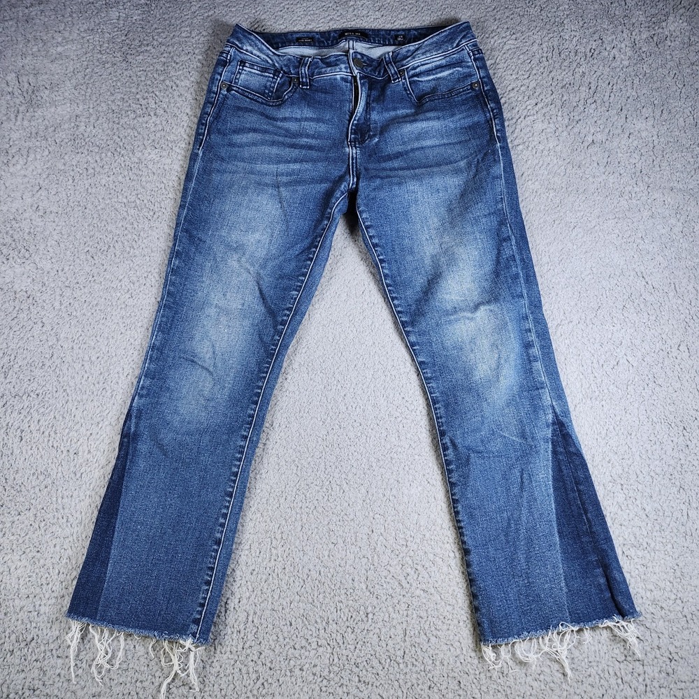 Miss Me Crop Slim Boot Cutt Jeans Hem Fray Raw M2034C0 Size 28
